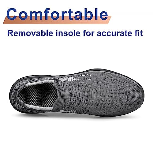 Women's Walking Shoes Lightweight Casual Jogging Shoes Ladies Tennis Shoes Workout Non-Slip Gym Sneakers Grey Size 5 — view 5