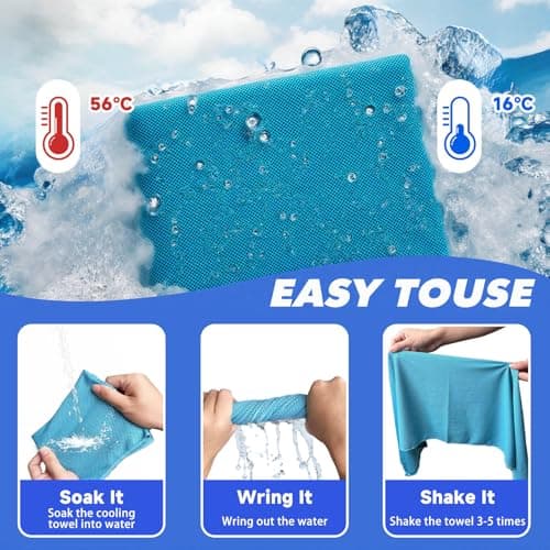 6 Pack Cooling Towels for Neck, Quick Dry Sports Gym Running, 35"x12" — view 4