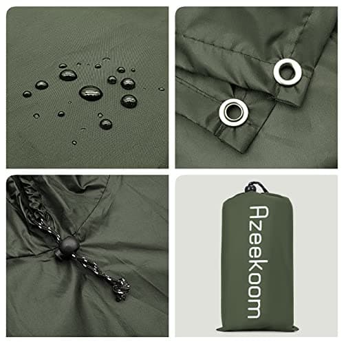 Azeekoom Rain Jacket Rain Poncho, Raincoat Waterproof Unisex Camping Tent Camping Blanket 3-in-1 Multifunctional Rain Cape for Outdoor Picnic Trekking Camping Fishing Hunting Trip(Green) — view 2