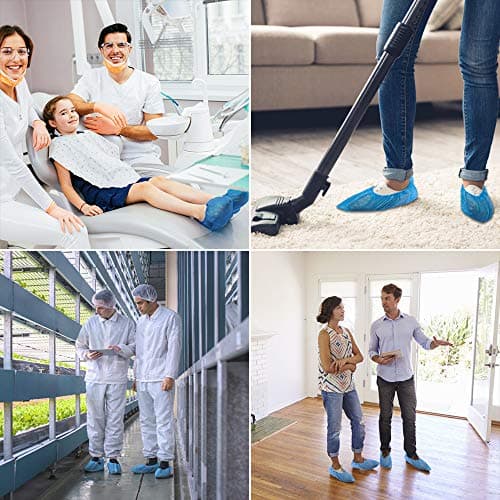 200pcs Shoe Covers Disposable Overshoes Carpet Shoe Protectors Shoe Covers Protection Plastic Overshoes Waterproof for Indoor Outdoor, Protects Carpets Floors — view 3