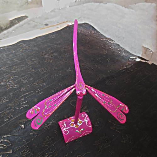 YSHHKEE Colorful Hand Painted Wooden Dragonflies Balancing Toy, Silver — view 4