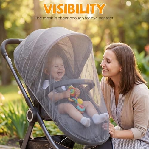 Mosquito Net for Pram, Universal, Grey — view 5