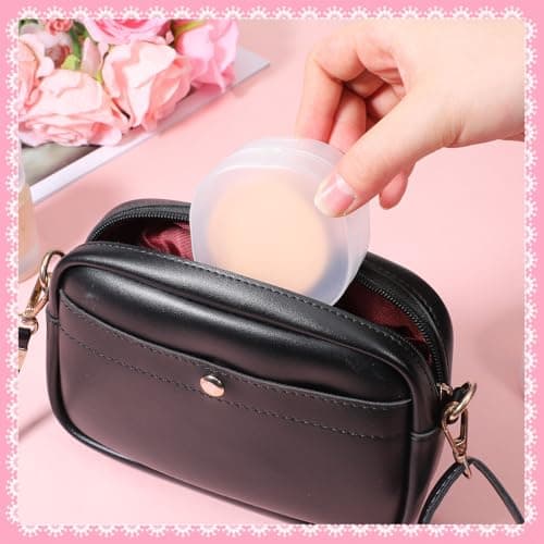 Dplolng 2 Packs Cotton Round Holder, Plastic Travel Cosmetic Pad Dispenser Case, Portable Sealed Storage for Makeup Remover Balls, Pads, Puff, Floss, Beads, Jewelry, Small Items — view 5