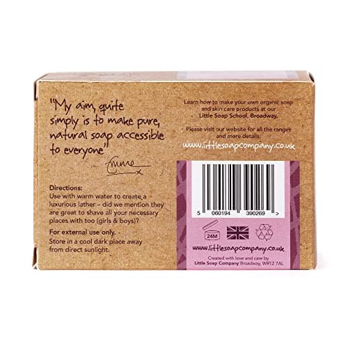 Little Soap Company Organic Soap Bar – Vegan, Cruelty Free, No SLS or Parabens, With Rose Geranium, Natural & Organic Body & Hand Soap (110g) (Pack of 2) — view 3