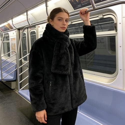 Short Scarf Neck Warmer with Zipper Pockets — view 3