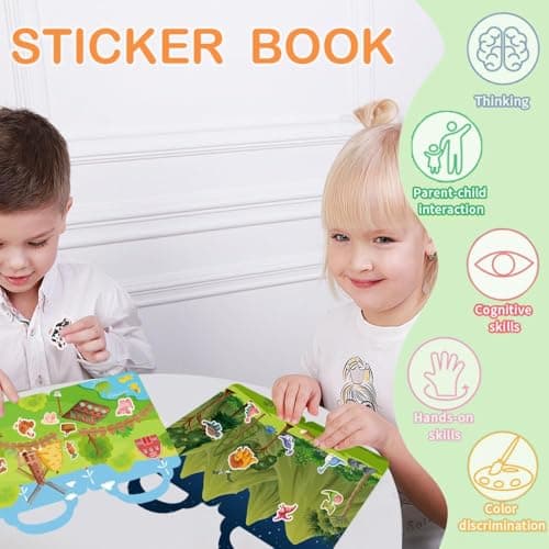 Aannanl 6 Reusable Sticker Book for Toddlers 2+ Years,300+ Puffy Stickers — view 3