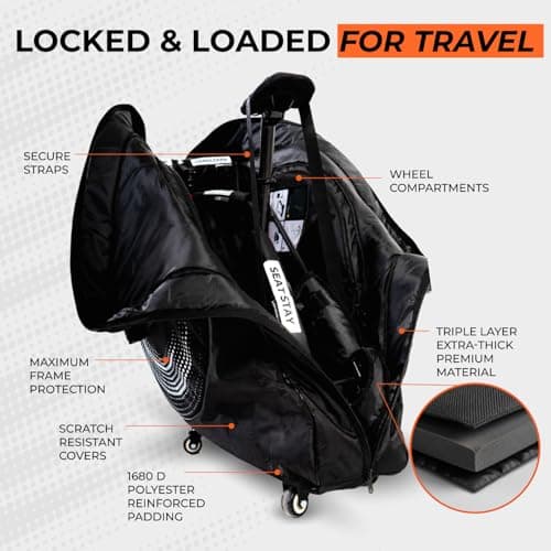 LOOMA MOTION Bike Travel Bag Airplane – Box for Air Travel | Durable Bike Cases with Full Protection | Fits Road & TT Bikes with Wheels, Safe Case for Flying — view 5