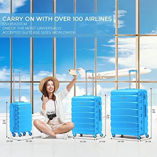 Flight Knight Lightweight 4 Wheel ABS Hard Case Medium Suitcase Approved for Over 100 Airlines Including easyJet, British Airways, Ryanair, Jet2, Emirates & Many More - Check-in Medium Size 25" — view 2