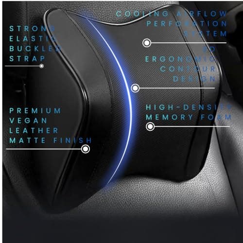 TRIXES 2-Pack Car Neck Pillows – Memory Foam – Ergonomic Comfort — view 3