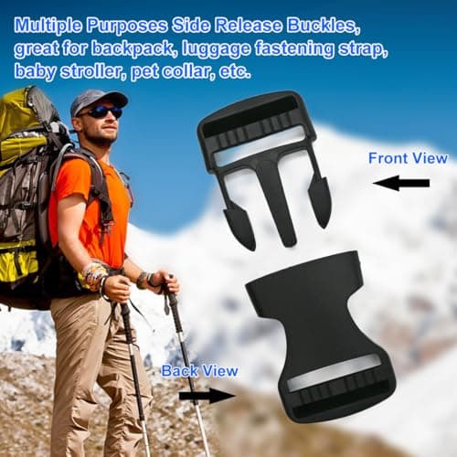 LICQIC Plastic Side Release Buckles, 2 Pcs 32 mm — view 5
