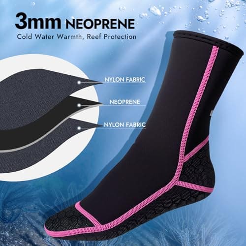 PAWHITS Neoprene Wetsuit Socks, 3mm Sand Proof Beach Booties — view 3