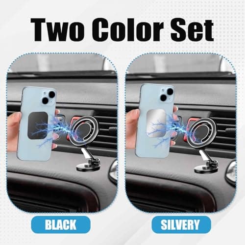 Bewudy Pack of 10 Metal Self-Adhesive Plates, 40 mm Plate, Thin Stainless Steel, Black and Silver Compatible with Magnet Car Mobile Phone Holder — view 3