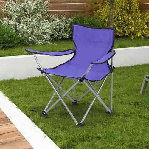 Livhome Kids Camping Chair Lightweight Folding Garden Beach Seat with Carry Bag | Heavy Duty Steel Frame Arm Chair | Portable Chair for Outdoor & Camping | For Ages 2 to 6 Years Old (Purple) — view 2