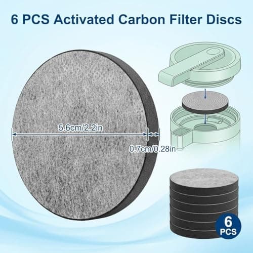 6 Pcs Water Bottle Filter Discs for Brita, Micro Discs Replacement — view 3