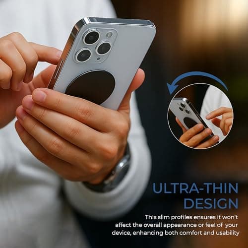 sphires 4 Pack Metal Plate for Magnetic Phone Car Mount 4 X Round Metal Plate for Car Magnetic Phone Holder — view 4
