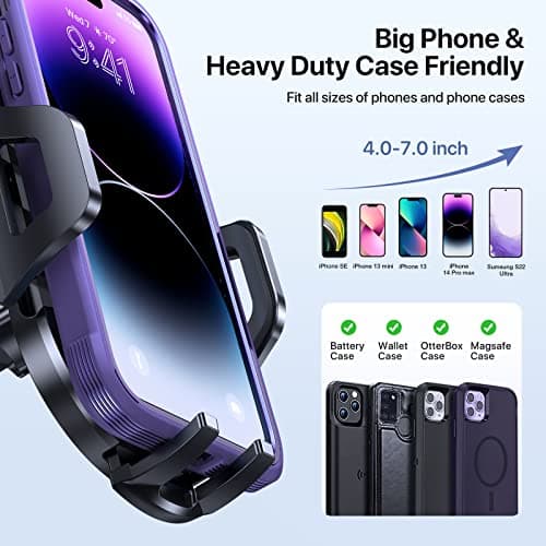 Miracase for Car Mount, [Strong Suction + Nano Gel] Phone Holder for Car, [360° Rotatable & Foldable] Phone Holder for iPhone 17 Pro Max,Jet Black — view 5
