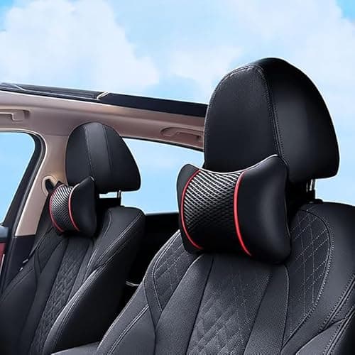 2 Pack Car Neck Pillow for Lexus ES Sedan ES Hybrid ES 250 /ES 260, Head Neck Rest Cushion Relax Neck Support Headrest Breathable Comfortable Pillows for Travel Car Seat Home, Beige — view 2