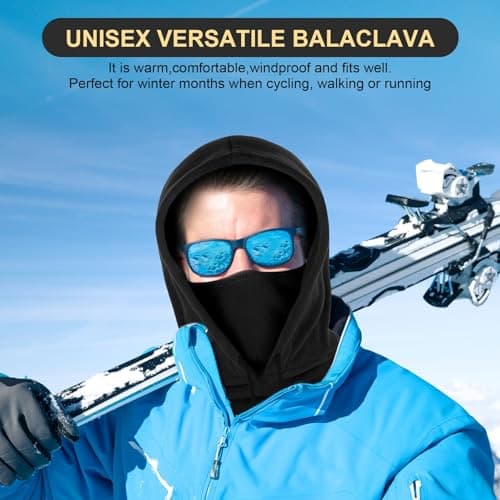 FEIKELUN Balaclava Ski Mask Snood Thermal Balaclavas for Men Winter Neck Warmer Women Snoods Windproof Fleece Hood Face Cover Hat Neck Gaiter for Motorcycle Fishing Walking Hiking Outdoor Sports — view 6