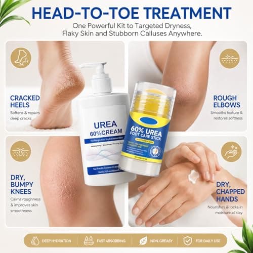 60% Urea Cream and Foot Care Stick Set, 2-Step Kit, 200ml+40g — view 5