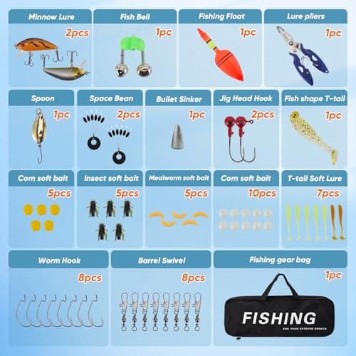 Kids Fishing Rod Set of 2, 1.8M/5.9FT Telescopic Fishing Rod and Spinning Reel Combo with Line, Spinning Reel, Lures Kits, Carry Bag, Travel Fishing Rods for Boys Girls Beginner Starter — view 2