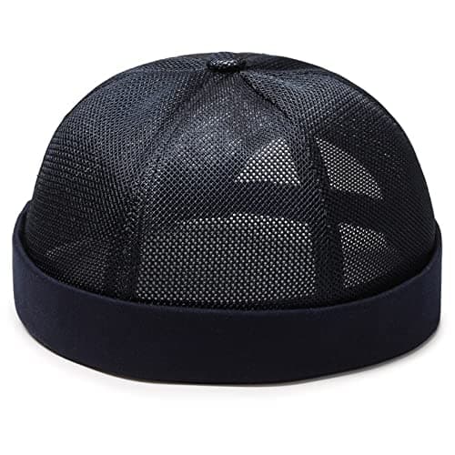 Men Solid Cap Mesh Quick Drying Adjustable Breathable Sport Outdoor Hip Hop Cap Umbrella Stroller Lightweight Travel (Navy, One Size) — view 2