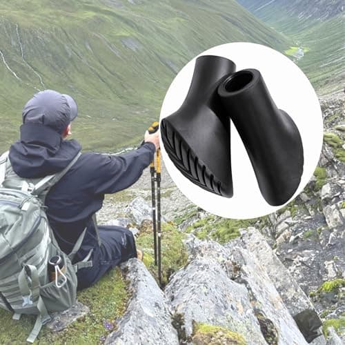 Leaf-Shaped Rubber Tips for Walking Poles | Quiet & Non-Slip for City, Park & Trails | Universal 11mm Fit — view 2
