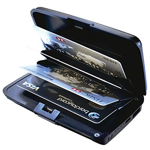 Burwells RFID Aluminium Wallet Credit Card Holder with 2000mAh Power Bank USB Charger Anti Fraud ID Identity Theft Contactless Credit Debit Bank Card Protection Protector — view 2