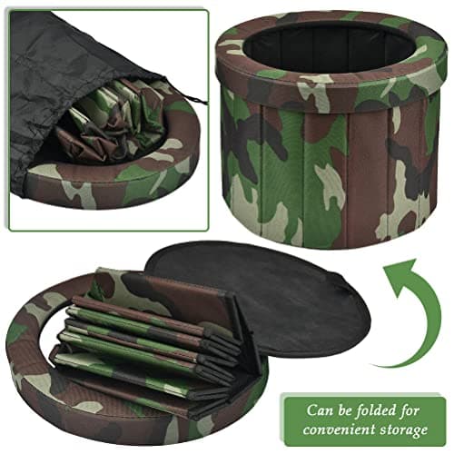 N/A 1 Set Portable Folding Toilet Camping Toilet Outdoor Toilet,Max. Load 150kg,Holiday Toilet Fishing Toilet Car Toilet Folding Stool for Camping,Hiking,Long Distance Travel,Traffic Jams,Festive — view 4