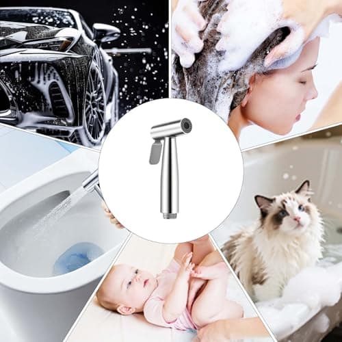 WEIDMAX Handheld Bidet Douche Shower Spray for Toilet, Stainless Steel Bidet Shattaf Sprayer Kit Bathroom Cloth Diaper Washer Shower Head for Personal Hygiene — view 6