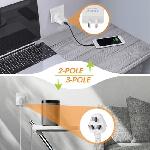 Aieve Australia to UK Plug Adapter, AUS NZ to UK Power Plug Adaptor, British Converter Travel Adapter for Australian/Argentina/Fiji (3-Pack) — view 6