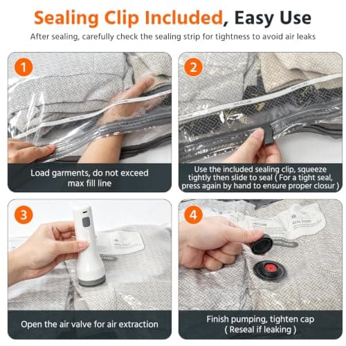 Newthinking Vacuum Bags for Travel, Vacuum Storage Bags with Wireless Pump — view 6
