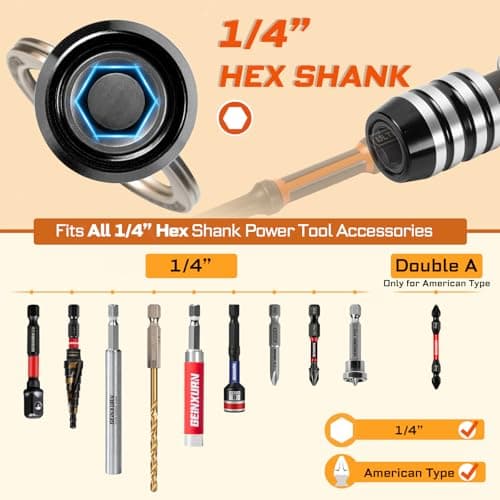 Geinxurn 2 Pack of 1/4 Inch Hex Shank Bit Holder Set, Drill Bit Holder Keychain and Impact Driver Bits, Quick-Change Aluminum Alloy Bit Organizer with Carabiner Portable for Tool Storage Outdoor Work — view 3