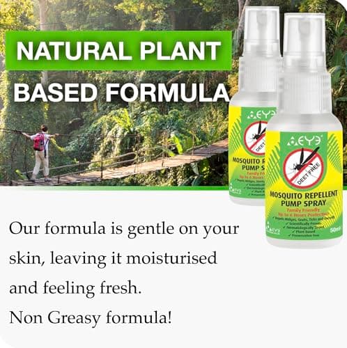 THEYE Natural Mosquito and Insect Repellent Spray, DEET Free Plant Based Citrepel Pump Spray, Long Lasting 6 Hour Protection, Skin Friendly, Travel Size, 2 x 50ml — view 4