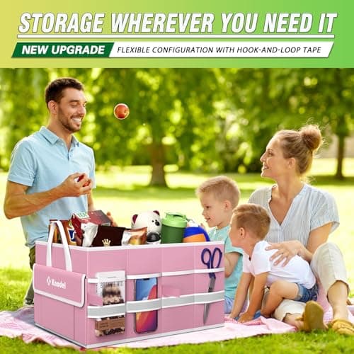 K KNODEL Car Boot Storage Organiser for SUV, Van, Truck (Small, Pink) — view 6