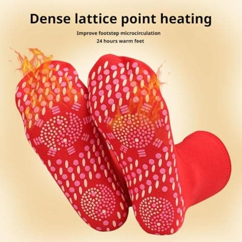 Tourmaline Thermal Circulation Self-Heating Socks - 3 Pair Slimming Foot Massage Socks with Acupressure for Men & Women (Black3) — view 5