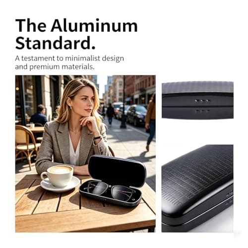Philley Sunglasses Aluminum Ultra-Light Eyeglasses Case Glasses Case(Black) — view 4