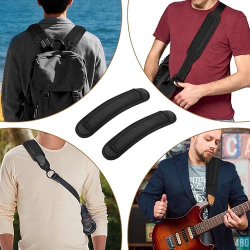 HOTUT 2 Pack Extra Thick Shoulder Strap Pad, Black Removable Universal Replacement Shoulder Pad, Fastener Cushions for Shoulder Bags, Backpack, Guitar Straps, Luggage Bags, Comfortable Support for Bag — view 6