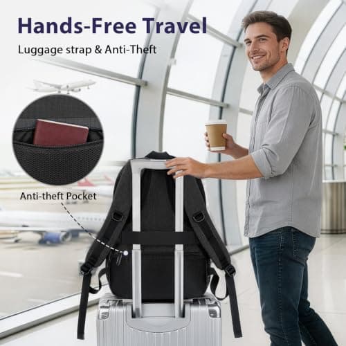 MATEIN Travel Laptop Backpack,17 Inch Large Backpack Bag for Work, School — view 4