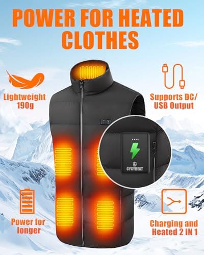CYCYHEAT 10000mAh Power Bank for Heated Gilet Vest Jacket Pants Blanket — view 5