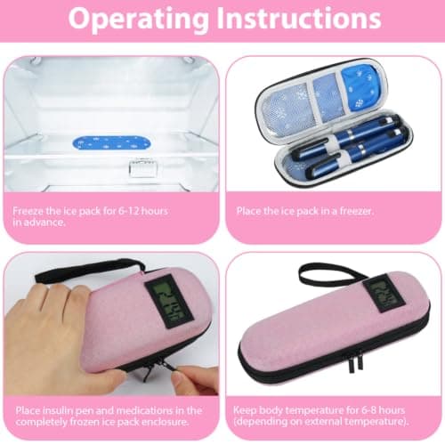 AOOWU Insulin Cooler Travel Case with Temperature Display, TSA Approved — view 6