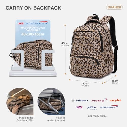 SPAHER Cabin Bag 40x30x15 British Airways Travel Backpack Hand Luggage 20L — view 3