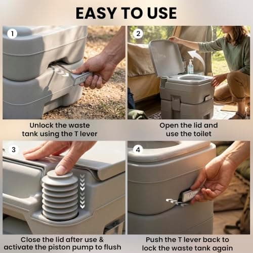 Outsunny Portable Camping Toilet 20L Flushable with 2 Detachable Tanks — view 4