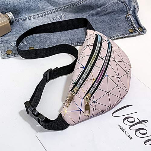 Estwell Bum Waist Bag Festival Fanny Pack 3 Zip Pockets Fashion Waterproof PU Leather Waist Pouch Travel Holiday Waist Pack for Women Ladies Girls — view 6