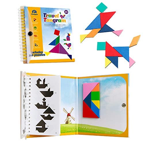 Coogam Magnetic Travel Tangram Puzzles Book Games IQ Educational Toys