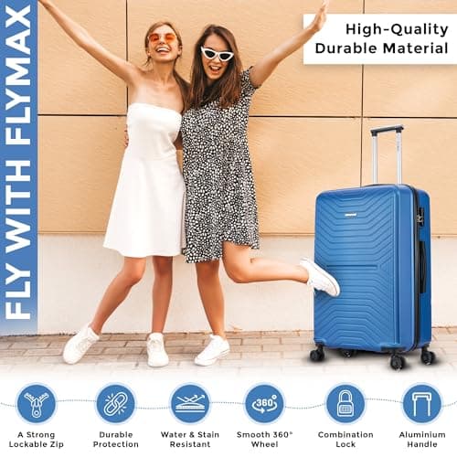 55x35x20 Cabin Suitcase Carry on Suitcase Hard Shell Hand Luggage Cabin Bag Case Approved For Ryanair EasyJet 2 Small Fits 8kg 10kg 35 Litre Capacity + 3 Digit Lock + Telescopic Handle Cabin Luggage — view 5