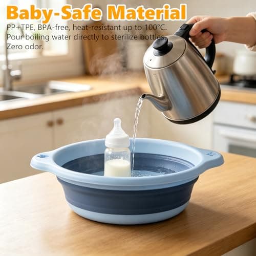 3Pcs Round Collapsible Washing Up Bowls,23/33/38cm Foldable Plastic Basin — view 5