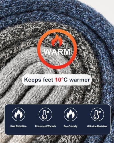 Niorasen Wool Socks for Men, Thick Warm Thermal Socks, Full Terry, 3 pairs — view 3