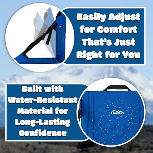 Andes Blue Folding Beach Chair Outdoor Garden Portable Seat — view 4