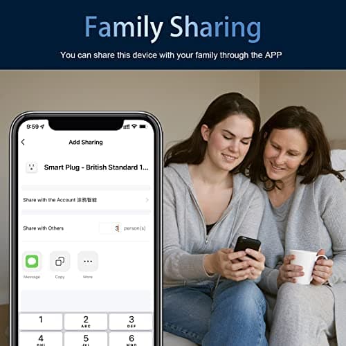 ANTELA Smart Plug with Energy Monitoring, Alexa Voice Control, 2,4GHz WiFi Plug, Smart Life APP Wireless Remote Control and Timer Function, Work with Alexa and Google Home, 13A (4 Packs) — view 5