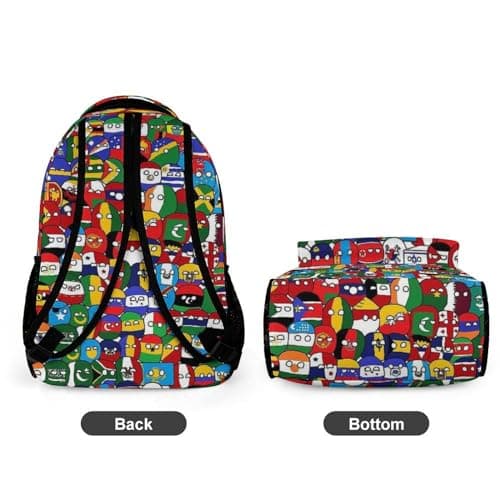 Woidxzxza Poland Ball Country Ball World Map Schoolbag Large capacity Student Backpack Outdoor Travel bag Boys Girls..., Black1, One Size, Modern — view 5